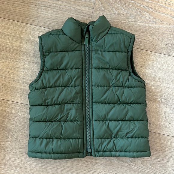 Old Navy Hunter Green Baby Puffer Vest Size 6-12 Months - Picture 1 of 4